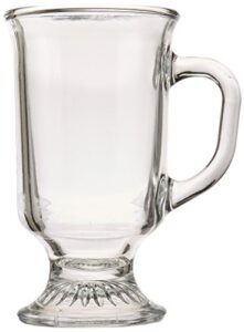 anchor hocking 8-oz irish set of 12 coffee mug set, 12 count (pack of 1), crystal clear glass