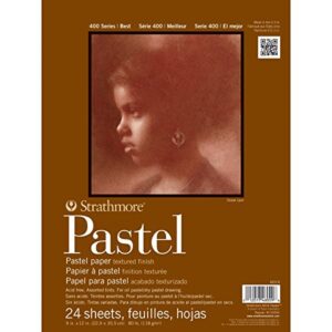 strathmore 400 series pastel pad, assorted colors, 9″x12″ glue bound, 24 sheets