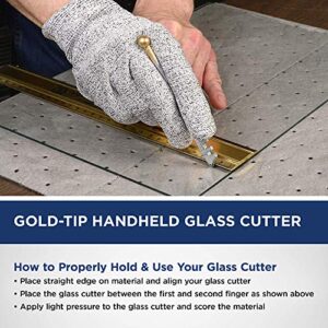 Fletcher-Terry Gold-Tip Handheld Glass Cutter, Cutting Tool (Carbide)