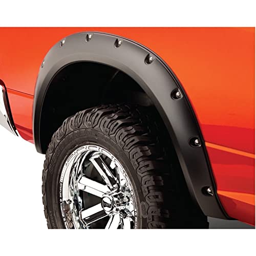 Bushwacker Pocket/Rivet Style Rear Fender Flares | 2-Piece Set, Black, Smooth Finish | 50038-02 | Fits 2009-2018 Dodge Ram 1500, 11-22 Ram 2500/3500; 19-22 Ram 1500 Classic (Excludes Dually & Rebel)