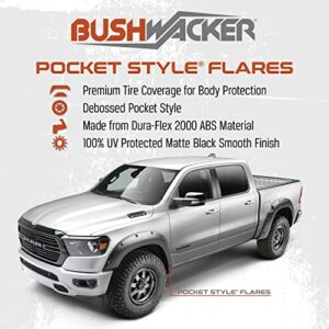 Bushwacker Pocket/Rivet Style Rear Fender Flares | 2-Piece Set, Black, Smooth Finish | 50038-02 | Fits 2009-2018 Dodge Ram 1500, 11-22 Ram 2500/3500; 19-22 Ram 1500 Classic (Excludes Dually & Rebel)