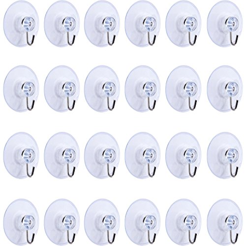 34 Mini Suction Cups with Metal Hooks 25 pack