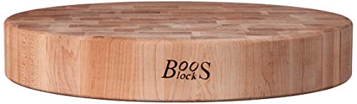 John Boos Block CCB183-R Classic Collection Maple Wood End Grain Round Chopping Block, 18 Inches Round x 3 Inches