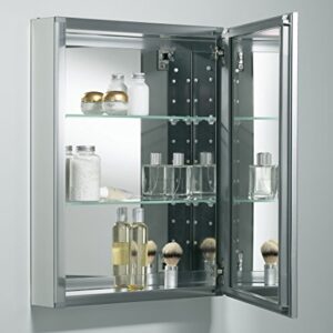 Kohler CB-CLW2026SS CLW Flat 20" W x 26" H Aluminum Single Medicine Cabinet with Decorative Silver Framed Mirrored Door, Red