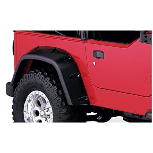bushwacker pocket/rivet style rear fender flares | 2-piece set, black, smooth finish | 10030-07 | fits 1997-2006 jeep wrangler tj