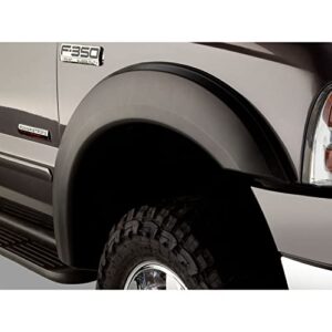 bushwacker extend-a-fender extended front fender flares | 2-piece set, black, smooth finish | 20075-02 | fits 1999-2007 ford f-250/f-350/f-450/f-550 super duty styleside