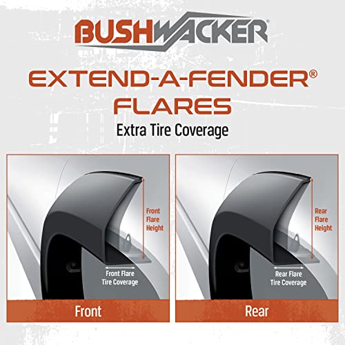 Bushwacker Extend-A-Fender Extended Front & Rear Fender Flares | 4-Piece Set, Black, Smooth Finish | 40945-02 | Fits 1999-2007 Chevrolet/GMC Silverado & Sierra Trucks (Check Application Guide)