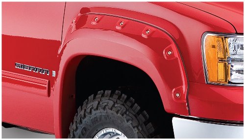 Bushwacker Boss Pocket/Rivet Style Front Fender Flares | 2-Piece Set, Black, Smooth Finish | 40083-02 | Fits 2007-2013 GMC Sierra 1500