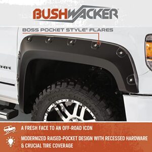 Bushwacker Boss Pocket/Rivet Style Front Fender Flares | 2-Piece Set, Black, Smooth Finish | 40083-02 | Fits 2007-2013 GMC Sierra 1500