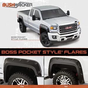 Bushwacker Boss Pocket/Rivet Style Front Fender Flares | 2-Piece Set, Black, Smooth Finish | 40083-02 | Fits 2007-2013 GMC Sierra 1500