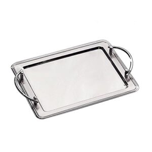elegance silver 73029 rectangular stainless steel tray with handles, 14″ x 11″