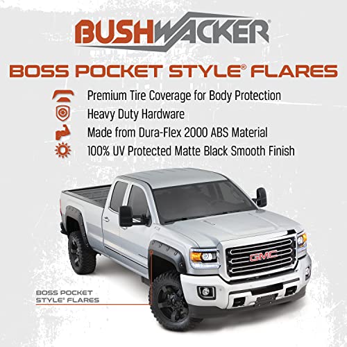 Bushwacker 71907-02 Boss Pocket Style Fender Flares 4pc. Set fits 2006-2020 Nissan Frontier with Chrome Bumper (6' Truck Bed)