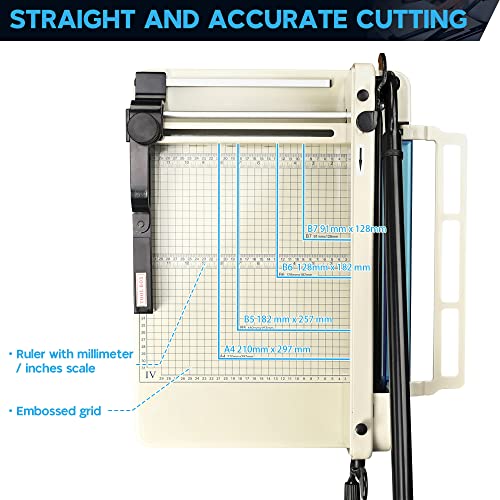 Yescom Paper Cutter Heavy Duty Trimmer Industrial Guillotine Stack Slicer 12" Cut Length 400 Sheet