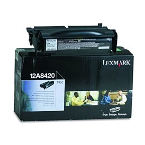 lexmark 12a8420 t430 toner cartridge (black) in retail packaging
