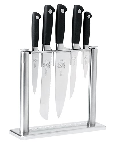 Mercer Culinary M20000 Genesis 6-Piece Forged Knife Block Set, Tempered Glass Block