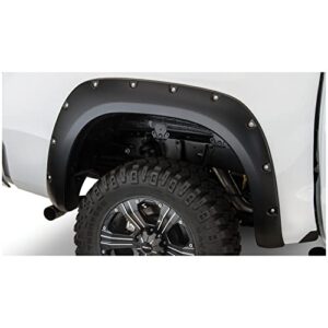 bushwacker pocket/rivet style rear fender flares | 2-piece set, black, smooth finish | 30024-02 | fits 2007-2013 toyota tundra fleetside