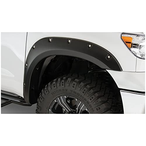 Bushwacker Pocket/Rivet Style Front Fender Flares | 2-Piece Set, Black, Smooth Finish | 30023-02 | Fits 2007-2013 Toyota Tundra