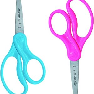 Westcott Scissors For Kids, 5" Blunt Safety Scissors, Assorted, 2 Count (Pack of 1) (13168)