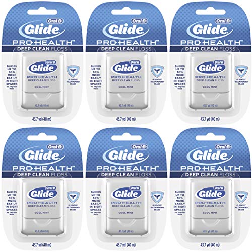 Oral-B Glide Pro-Health Dental Floss, Deep Clean, Cool Mint Flavor, 40 m (Pack of 6)