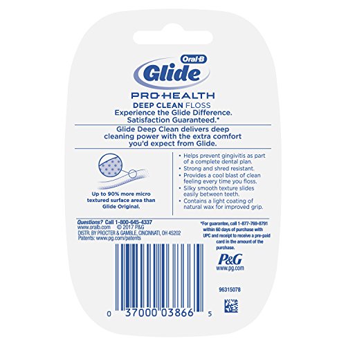 Oral-B Glide Pro-Health Dental Floss, Deep Clean, Cool Mint Flavor, 40 m (Pack of 6)