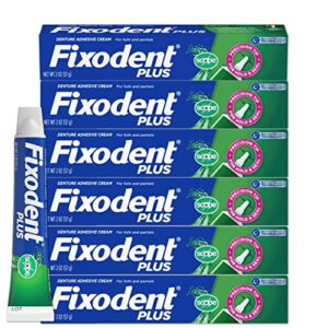 fixodent control denture adhesive cream plus scope flavor, 2 oz (pack of 6)