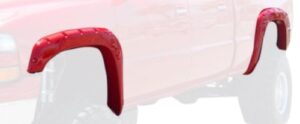 bushwacker pocket/rivet style rear fender flares | 2-piece set, black, smooth finish | 40060-02 | fits 1999-2006 chevrolet/gmc silverado/sierra 1500; 07 silverado/sierra 1500 classic w/ 6.5′ or 8′ bed