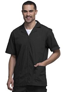 cherokee workwear scrubs men’s zip front jacket, black, xx-large
