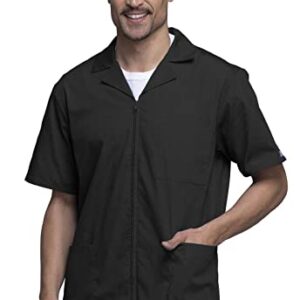 Cherokee Workwear Scrubs Men's Zip Front Jacket, Black, XX-Large