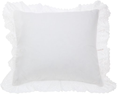 FRESH IDEAS Bedding Eyelet Ruffled Pillow Sham Euro, White