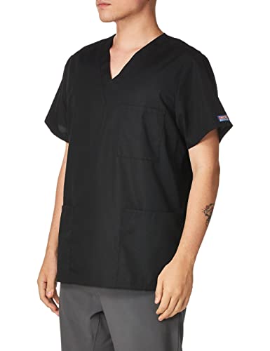 Cherokee Originals Unisex V-Neck Scrubs Shirt, Black, Medium