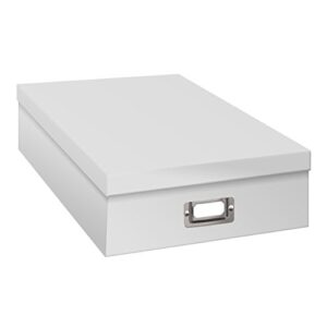 pioneer jumbo scrapbook storage box, crafters white, 14 3/4″ x 13″ x3 3/4″