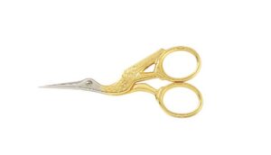 gingher 01-005280 stork embroidery scissors, 3.5 inch, gold