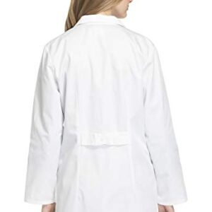 Cherokee Workwear womens Scrubs 32" Button Back Belt medical lab coats, White, Large US