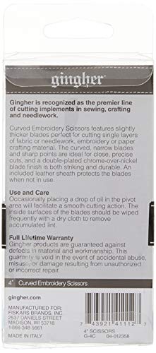 Gingher 4 Inch Curved Embroidery Scissors (01-005273)