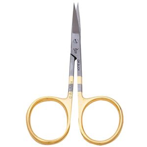 dr. slick iris scissor, 3-1/2″, gold loops, straight