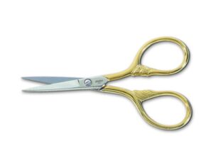 gingher 3.5 inch gold-handled lion’s tail embroidery scissors (01-005870)