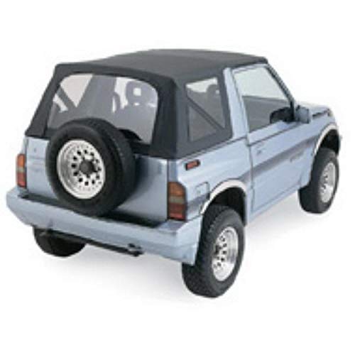 Rampage Factory Replacement Soft Top | Vinyl, Black Denim with Clear Windows | 98815 | Fits 1995 - 1998 Suzuki Sidekick/Geo Tracker