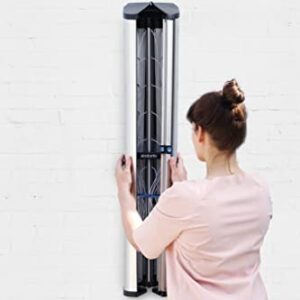 Brabantia - WallFix Dryer - with Protective Storage Box - Space Saver - Laundry Rotary - Retractable - Wall Mounted - Clothes Drying Rack - Outdoor - Metallic Grey - 24m