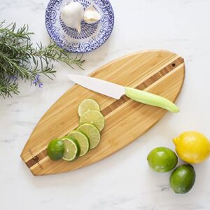 Totally Bamboo Lil' Surfer Surfboard Shaped Bamboo Serving and Cutting Board, 14-1/2" x 6", Brown