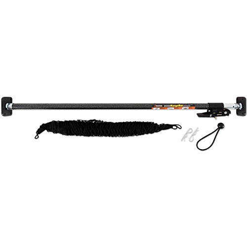 KEEPER Ratcheting Cargo Bar - Black/Silver, Adjustable from 40"-70" - Comes with 60” x 24” Storage Net (5060)