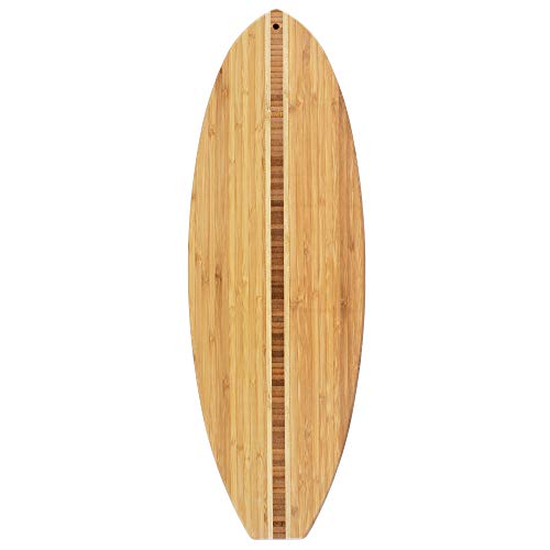 Totally Bamboo Surfboard Shaped Bamboo Wood Cutting Board and Charcuterie Serving Board, 23" x 7-1/2"