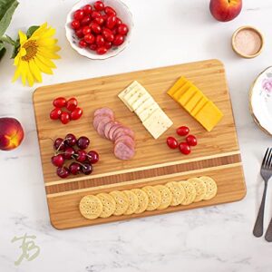 Totally Bamboo Martinique Bamboo Serving and Cutting Board, 15" x 11"