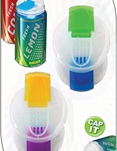 Soda Can Covers 4 Pack for Carbonated Water or Soft Drink - Best Beer Cans Cover Easy Clip on Caps Lid Seal Opening for a Fresher Drinking Experience