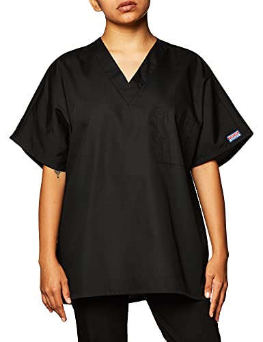 Cherokee Originals Unisex V-Neck Scrubs Shirt, Black, Large