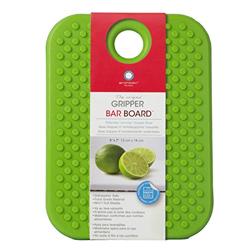 Architec Original Gripper Barboard, 5" by 7", Green, Patented Non-Slip Technology and Dishwasher Safe Cutting Board