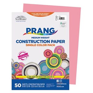 prang (formerly sunworks) construction paper, pink, 9″ x 12″, 50 sheets