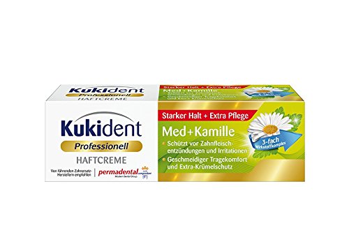 Kukident Extra Strong Denture Adhesive Cream with Camomile Extract 1.41 Oz