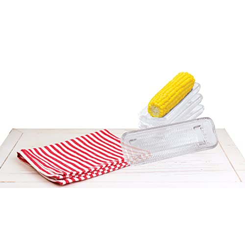 HIC Harold Import Co. HIC Corn Dishes, Glass, Set of 4, 8.5-Inches Clear