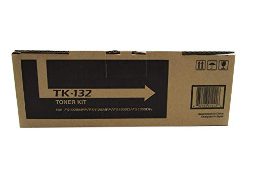 Kyocera TK-132 1T02HS0US0 FS-1300D FS-1350DN FS-1028MFP FS-1128MFP Laser Toner Cartridge (Black) in Retail Packaging