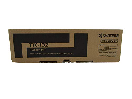 Kyocera TK-132 1T02HS0US0 FS-1300D FS-1350DN FS-1028MFP FS-1128MFP Laser Toner Cartridge (Black) in Retail Packaging